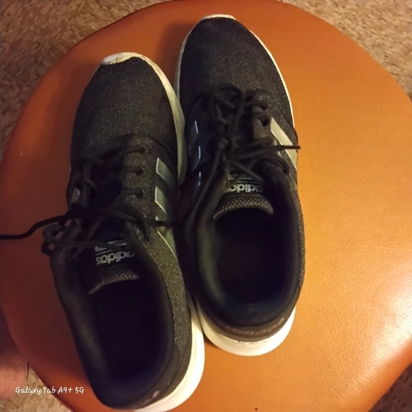 Adidas Women's Black/Silver Cloudfoam Black Laced Athletic Sneakers - Picture 8 of 8